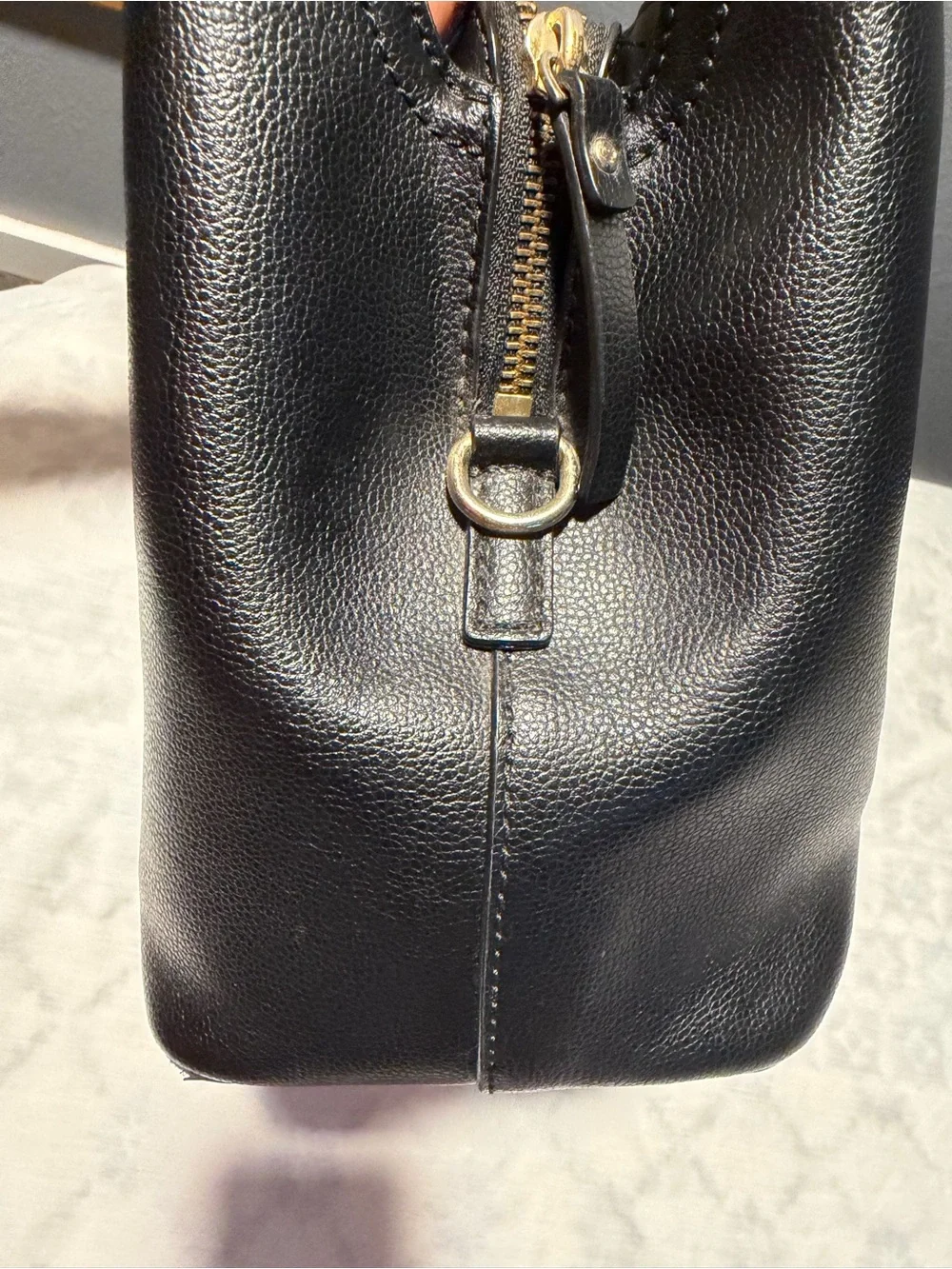 kate spade Black Leather Tote with Gold Hardware NON STRAP.